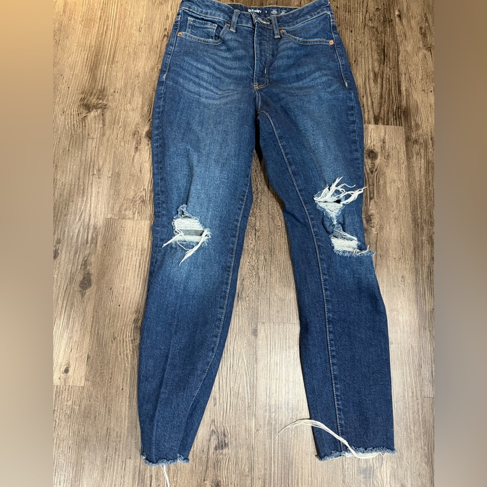 Old Navy Distressed Blue Skinny Jeans